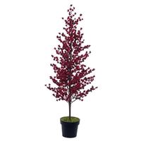 Vickerman 51" Potted Red Berry Artificial Tree