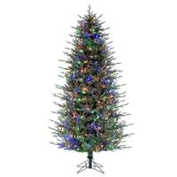 Vickerman 4.5' x 38" Slim Itasca Fraser Fir 250 Light Multi-Color Artificial Christmas Tree