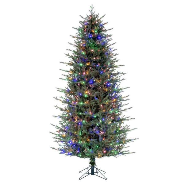 7.5' x 50" Slim Itasca Fraser Fir 700 Light Multi-Color Artificial Christmas Tree 