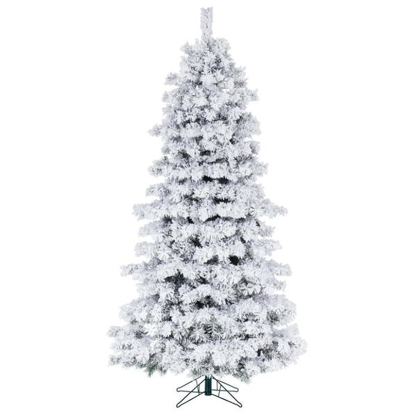 7.5' x 48" Flocked Slim Alaskan Unlit Artificial Christmas Tree