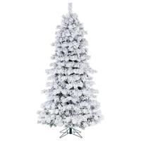 Vickerman 7.5' x 48" Flocked Slim Alaskan Unlit Artificial Christmas Tree
