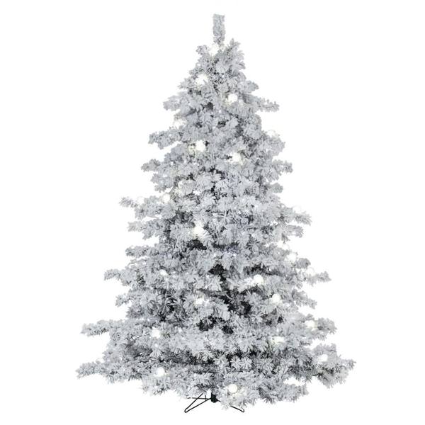 5.5' x 49" Flocked Alaskan Warm White Lights  Artificial Christmas Tree