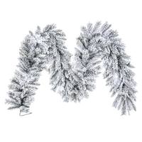 Vickerman 9' x 14" Flocked Utica Fir Pine Artificial Christmas Garland