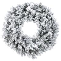 Vickerman 30" Flocked Utica Fir Unlit Artificial Christmas Wreath