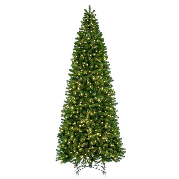10' x 52" Deluxe Slim Sequoia Pine 1200 Light Warm White Artificial Christmas Tree 