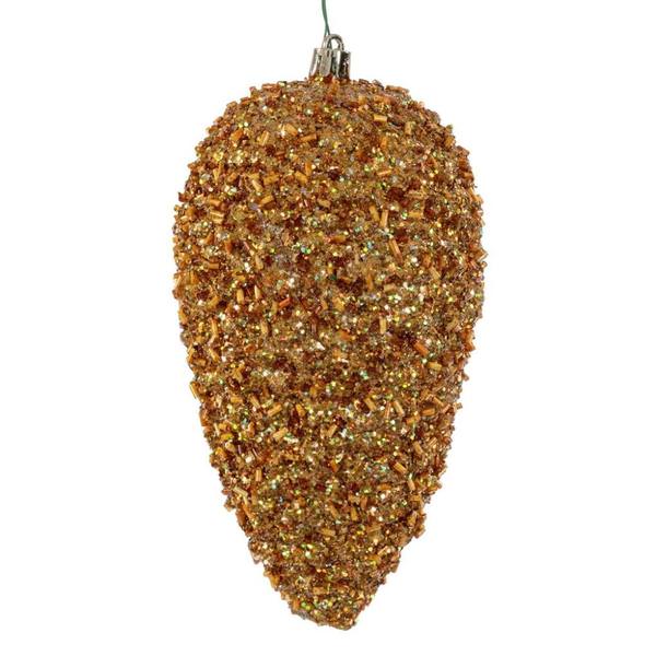 7" Gold Glitter Blue Christmas Ornament (4 Pack)