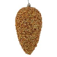 Vickerman 7" Gold Glitter Blue Christmas Ornament (4 Pack)
