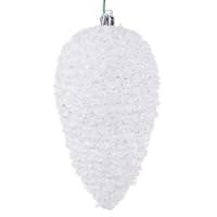 Vickerman 7" White Glitter Blue Christmas Ornament (4 Pack)