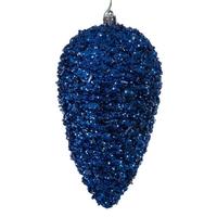 Vickerman 7" Midnight Blue Glitter Blue Christmas Ornament (4 Pack)
