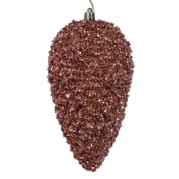 7" Rose Gold Glitter Blue Christmas Ornament (4 Pack)