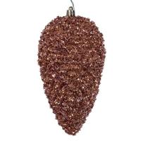 Vickerman 7" Rose Gold Glitter Blue Christmas Ornament (4 Pack)