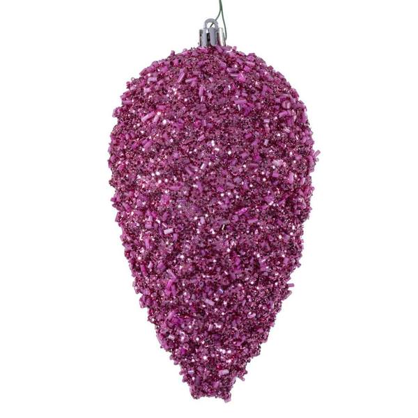 7" Hot Pink Glitter Blue Christmas Ornament (4 Pack)
