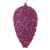 Vickerman 7" Hot Pink Glitter Blue Christmas Ornament (4 Pack)