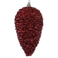 Vickerman 7" Burgundy  Glitter Blue Christmas Ornament (4 Pack)