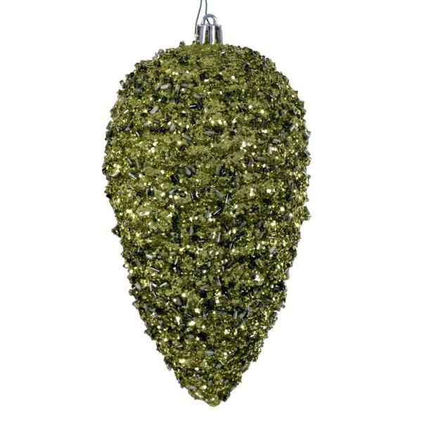 7" Lime Glitter Blue Christmas Ornament (4 Pack)