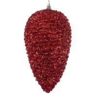 Vickerman 10" Red Glitter Pinecone Christmas Ornament (2 Pack)