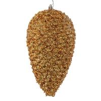 Vickerman 10" Gold Glitter Pinecone Christmas Ornament (2 Pack)