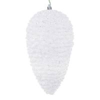 Vickerman 10" White Glitter Pinecone Christmas Ornament (2 Pack)