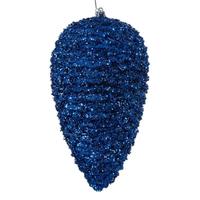 Vickerman 10" Midnight Blue Glitter Pinecone Christmas Ornament (2 Pack)