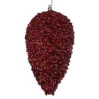 Vickerman 10" Burgundy Glitter Pinecone Christmas Ornament (2 Pack)