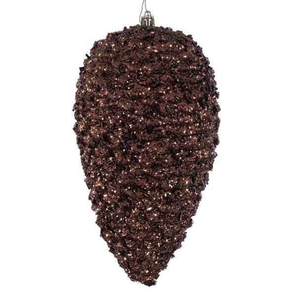 10" Mocha Glitter Pinecone Christmas Ornament (2 Pack)
