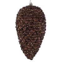 Vickerman 10" Mocha Glitter Pinecone Christmas Ornament (2 Pack)
