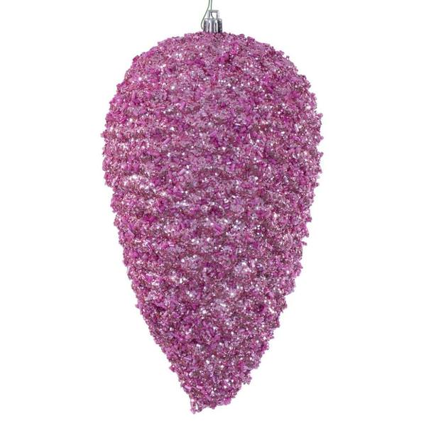 10" Pink Glitter Pinecone Christmas Ornament (2 Pack)