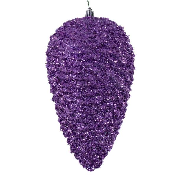 10" Lavender Glitter Pinecone Christmas Ornament (2 Pack)