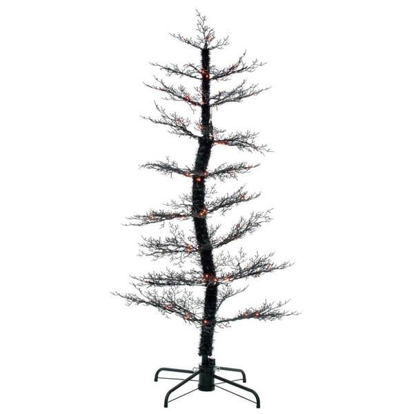 6' x 32" Black Cedar Spooky 160 Light Artificial Tree