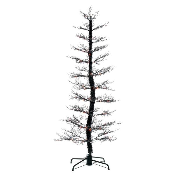 7' x 38" Black Cedar Spooky 170 Light Artificial Tree