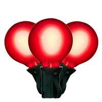 Vickerman 18 Light 0.6 watt 120 volt G40 Candelabra Screw Base Green Wire Red LED String Light Set 