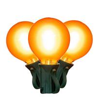 Vickerman 18 Light 0.6 watt 120 volt G40 Candelabra Screw Base Green Wire Amber LED String Light Set 