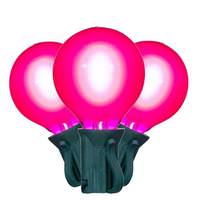 Vickerman 18 Light 0.6 watt 120 volt G40 Candelabra Screw Base Green Wire Pink  LED String Light Set 