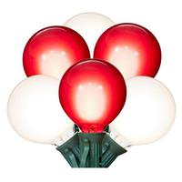 Vickerman 15 Light 0.6 watt 120 volt G50 Candelabra Screw Base Green Wire Red/White LED String Light Set 