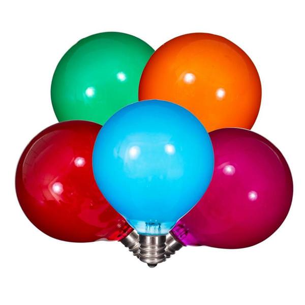 G50 Candelabra Screw Base Multi-Color Replacement LED Light Bulb