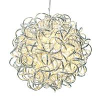 Vickerman 10" 40 Light Warm White Spiral Silver Aluminum LED Sphere
