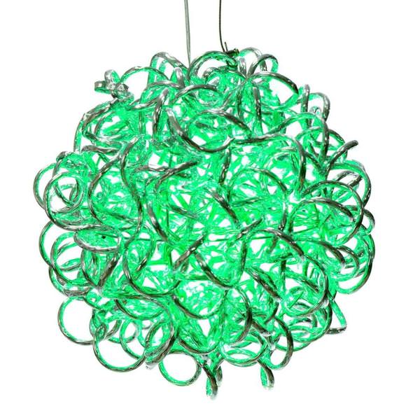 10" 40 Light Green Spiral Silver Aluminum LED Sphere