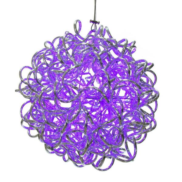 10" 40 Light Purple Spiral Silver Aluminum LED Sphere