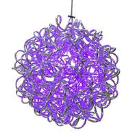 Vickerman 10" 40 Light Purple Spiral Silver Aluminum LED Sphere