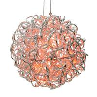 Vickerman 10" 40 Light Orange Spiral Silver Aluminum LED Sphere