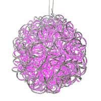 Vickerman 10" 40 Light Pink Spiral Silver Aluminum LED Sphere