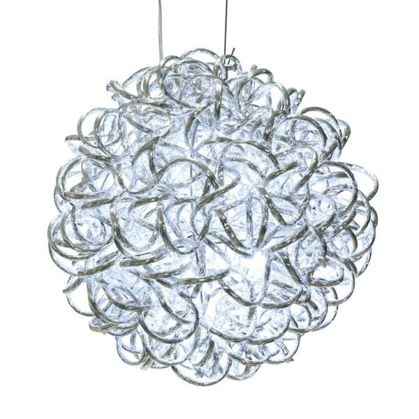 10" 40 Light Pure White Spiral Silver Aluminum LED Sphere