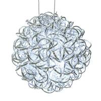 Vickerman 10" 40 Light Pure White Spiral Silver Aluminum LED Sphere