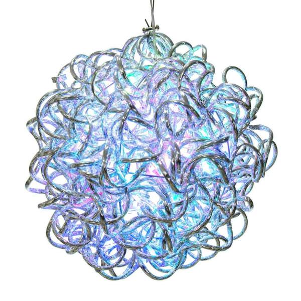 10" 40 Light RGB  Spiral Silver Aluminum LED Sphere