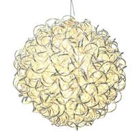 Vickerman 14" 120 Light Warm White Spiral Silver Aluminum LED Sphere