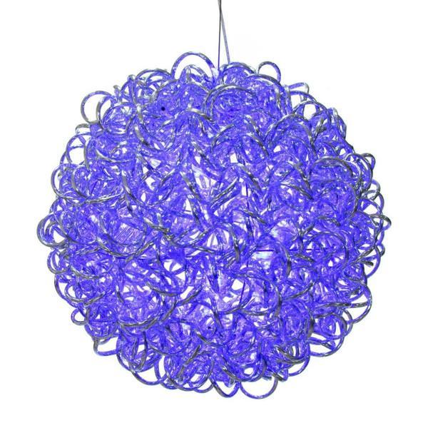 14" 120 Light Blue Spiral Silver Aluminum LED Sphere