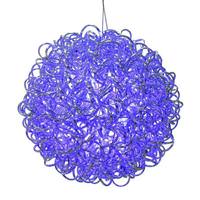 Vickerman 14" 120 Light Blue Spiral Silver Aluminum LED Sphere