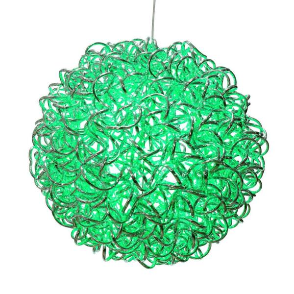 14" 120 Light Green Spiral Silver Aluminum LED Sphere