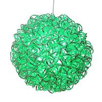 Vickerman 14" 120 Light Green Spiral Silver Aluminum LED Sphere