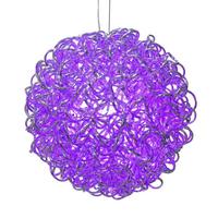 Vickerman 14" 120 Light Purple Spiral Silver Aluminum LED Sphere